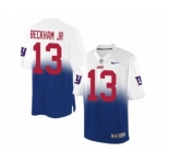 Nike New York Giants #13 Odell Beckham Jr Royal Blue White Men's Stitched NFL Elite Fadeaway Fashion Jersey