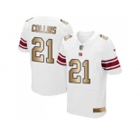 Nike New York Giants #21 Landon Collins White Men's Stitched NFL Elite Gold Jersey
