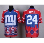 Nike New York Giants #24 Eli Apple Blue Men's Stitched NFL Elite Noble Fashion Jersey