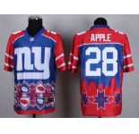 Nike New York Giants #28 Eli Apple Blue Men's Stitched NFL Elite Noble Fashion Jersey