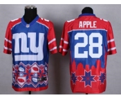 Nike New York Giants #28 Eli Apple Blue Men's Stitched NFL Elite Noble Fashion Jersey