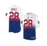Nike New York Giants #28 Eli Apple Royal Blue White Men's Stitched NFL Elite Fadeaway Fashion Jersey