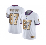 Nike New York Giants #87 Sterling Shepard White Men's Stitched NFL Limited Gold Rush Jersey