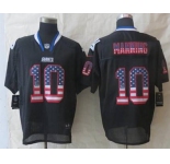 nike nfl jerseys new york giants #10 eli manning black[Elite USA flag fashion]