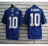 nike nfl jerseys new york giants #10 manning blue[Elite 50th Patch]