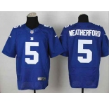 nike nfl jerseys new york giants #5 weatherford blue[Elite]