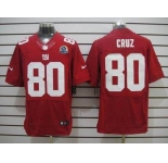 nike nfl jerseys new york giants #80 cruz red[Elite 50th Patch]