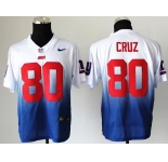 nike nfl jerseys new york giants #80 victor cruz white-blue[Elite drift fashion][second version]