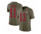 Men Nike New York Giants #11 Phil Simms Limited Olive 2017 Salute to Service NFL Jersey