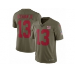 Men Nike New York Giants #13 Odell Beckham Jr Limited Olive 2017 Salute to Service NFL Jersey