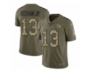 Men Nike New York Giants #13 Odell Beckham Jr Limited Olive Camo 2017 Salute to Service NFL Jersey