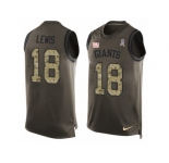 Men Nike New York Giants #18 Roger Lewis Limited Green Salute to Service Tank Top NFL Jersey