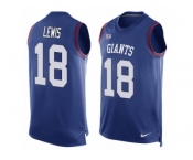 Men Nike New York Giants #18 Roger Lewis Limited Royal Blue Player Name & Number Tank Top NFL Jersey