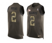 Men Nike New York Giants #2 Aldrick Rosas Limited Green Salute to Service Tank Top NFL Jersey