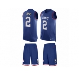 Men Nike New York Giants #2 Aldrick Rosas Limited Royal Blue Tank Top Suit NFL Jersey