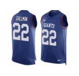 Men Nike New York Giants #22 Wayne Gallman Limited Royal Blue Player Name & Number Tank Top NFL Jersey
