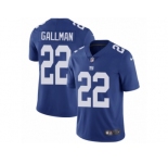 Men Nike New York Giants #22 Wayne Gallman Royal Blue Team Color Vapor Untouchable Limited Player NFL Jersey