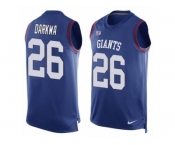 Men Nike New York Giants #26 Orleans Darkwa Limited Royal Blue Player Name & Number Tank Top NFL Jersey