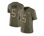 Men Nike New York Giants #5 Davis Webb Limited Olive Camo 2017 Salute to Service NFL Jersey