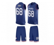 Men Nike New York Giants #68 Bobby Hart Limited Royal Blue Tank Top Suit NFL Jersey