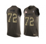 Men Nike New York Giants #72 Kerry Wynn Limited Green Salute to Service Tank Top NFL Jersey