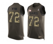 Men Nike New York Giants #72 Kerry Wynn Limited Green Salute to Service Tank Top NFL Jersey
