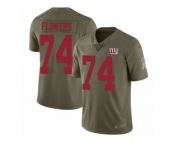 Men Nike New York Giants #74 Ereck Flowers Limited Olive 2017 Salute to Service NFL Jersey