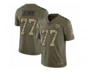 Men Nike New York Giants #77 John Jerry Limited Olive Camo 2017 Salute to Service NFL Jersey