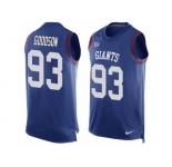Men Nike New York Giants #93 B.J. Goodson Limited Royal Blue Player Name & Number Tank Top NFL Jersey