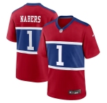 Men's New York Giants #1 Malik Nabers Red Vapor Untouchable Limited Stitched Jersey