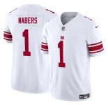 Men's New York Giants #1 malik nabers white vapor untouchable limited stitched jersey