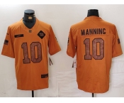 Men's New York Giants #10 Eli Manning 2023 Brown Salute To Service Limited Stitched Jersey