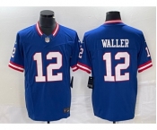 Men's New York Giants #12 Darren Waller Blue 2023 FUSE Classic Vapor Limited Jersey