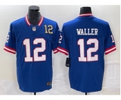 Men's New York Giants #12 Darren Waller Number Blue 2023 FUSE Classic Vapor Limited Jersey