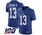 Men's New York Giants #13 Odell Beckham Jr Royal Blue Team Color Vapor Untouchable Limited Player 100th Season Football Jersey