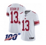 Men's New York Giants #13 Odell Beckham Jr White Vapor Untouchable Limited Player 100th Season Football Jersey