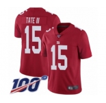 Men's New York Giants #15 Golden Tate III Red Limited Red Inverted Legend 100th Season Football Jersey