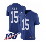 Men's New York Giants #15 Golden Tate III Royal Blue Team Color Vapor Untouchable Limited Player 100th Season Football Jersey