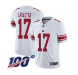Men's New York Giants #17 Kyle Lauletta White Vapor Untouchable Limited Player 100th Season Football Jersey