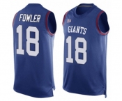 Men's New York Giants #18 Bennie Fowler Limited Royal Blue Player Name & Number Tank Top Football Jersey