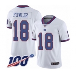 Men's New York Giants #18 Bennie Fowler Limited White Rush Vapor Untouchable 100th Season Football Jersey