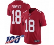Men's New York Giants #18 Bennie Fowler Red Limited Red Inverted Legend 100th Season Football Jersey