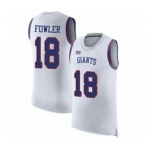 Men's New York Giants #18 Bennie Fowler White Rush Player Name & Number Tank Top Football Jersey