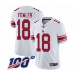 Men's New York Giants #18 Bennie Fowler White Vapor Untouchable Limited Player 100th Season Football Jersey
