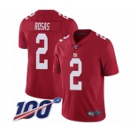 Men's New York Giants #2 Aldrick Rosas Red Limited Red Inverted Legend 100th Season Football Jersey