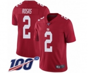 Men's New York Giants #2 Aldrick Rosas Red Limited Red Inverted Legend 100th Season Football Jersey