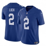 Men's New York Giants #2 Drew Lock Blue 2023 F.U.S.E. Vapor Untouchable Limited Football Stitched Jersey