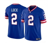 Men's New York Giants #2 Drew Lock Blue Throwback Vapor Untouchable Limited Football Stitched Jersey