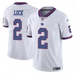 Men's New York Giants #2 Drew Lock White Limited Football Stitched Jersey