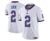 Men's New York Giants #2 Drew Lock White Limited Football Stitched Jersey